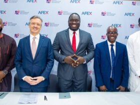 Afex Group Ceo Ayodeji Balogun Bii Chief Executive Officer Nick Odonohoe And Others At The Signing Announcement 768x424