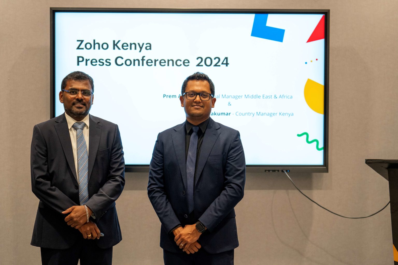 Veerakumar Natarajan Country Head Zoho Kenya And Premanand Velumani Regional Manager Middle East And Africa Zoho 1536x1024