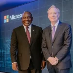 Microsoft president brad smith with president cyril ramaphosa 6 march header